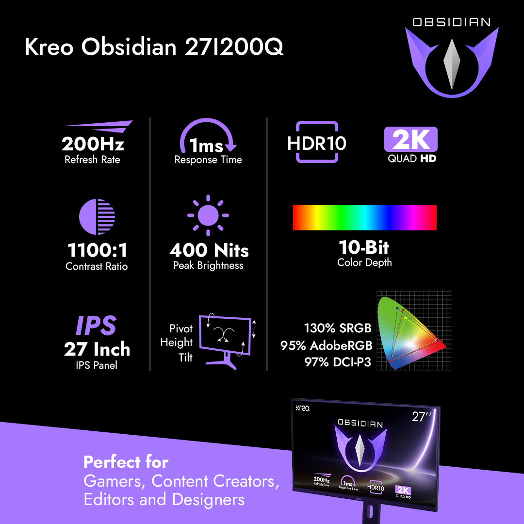 Obsidian 27-inch Gaming Monitor