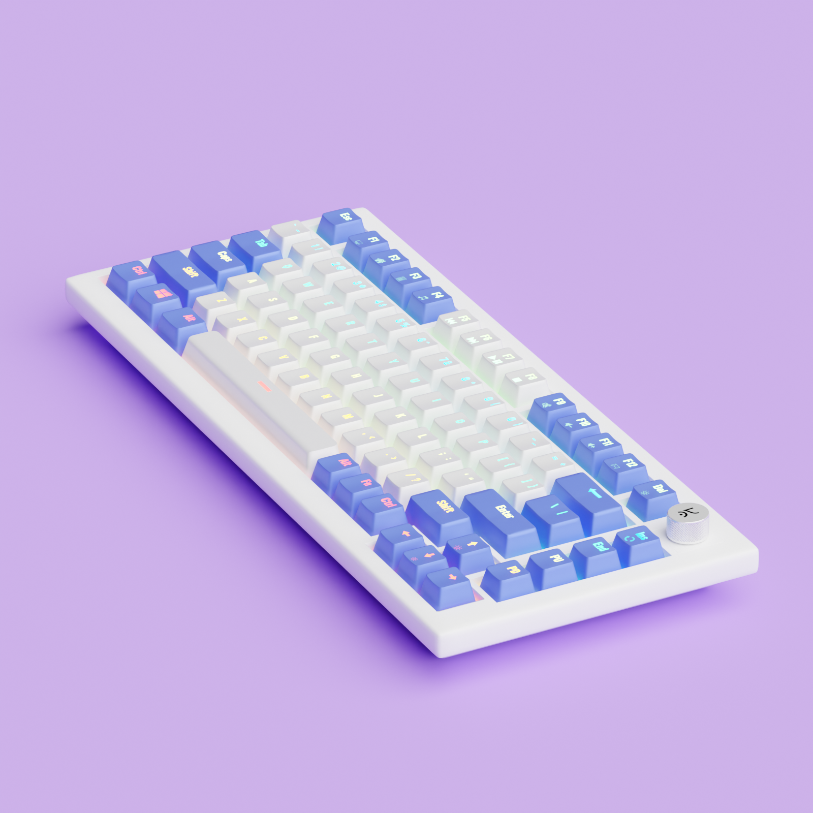 Hive White-Purple Wired Gaming Keyboard Kreo