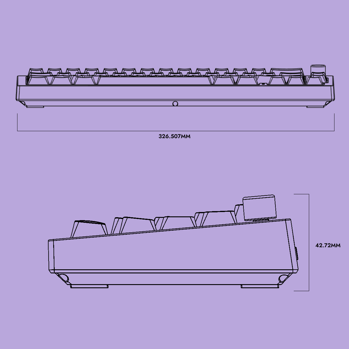 Swarm65 Black Purple Wireless Mechanical Gaming Keyboard