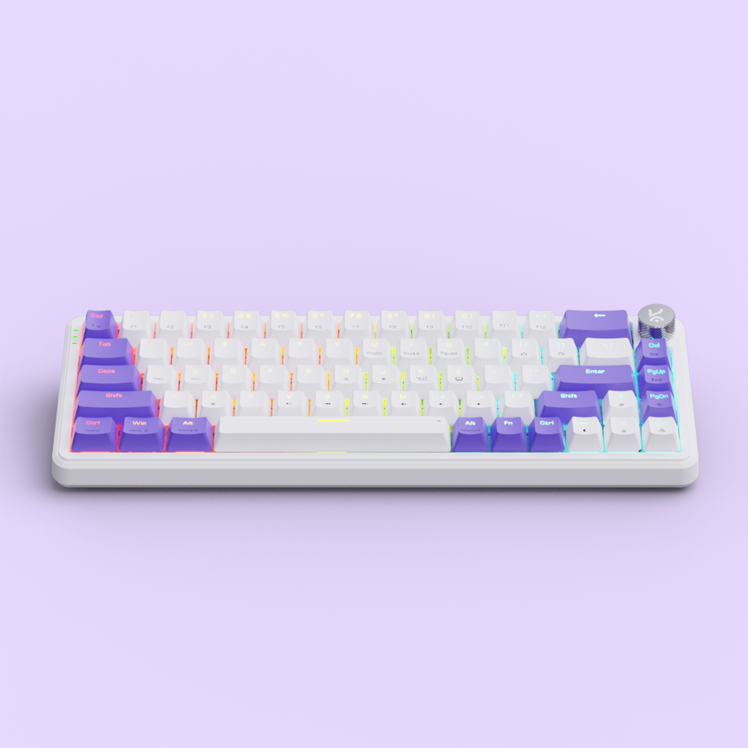 Hive65 White Purple Mechanical Gaming Keyboard Kreo