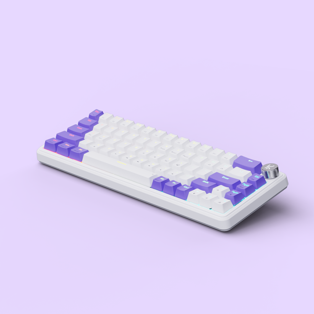Hive65 White Purple Mechanical Gaming Keyboard Kreo