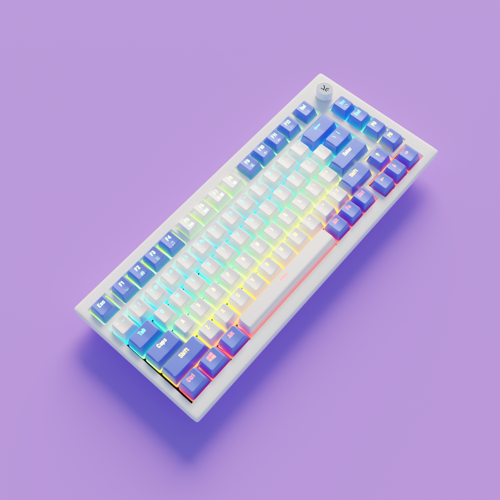 Hive White-Purple Wired Gaming Keyboard Kreo