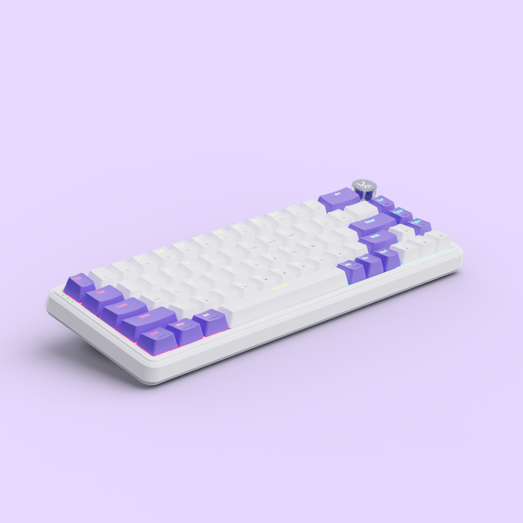 Hive65 White Purple Mechanical Gaming Keyboard Kreo