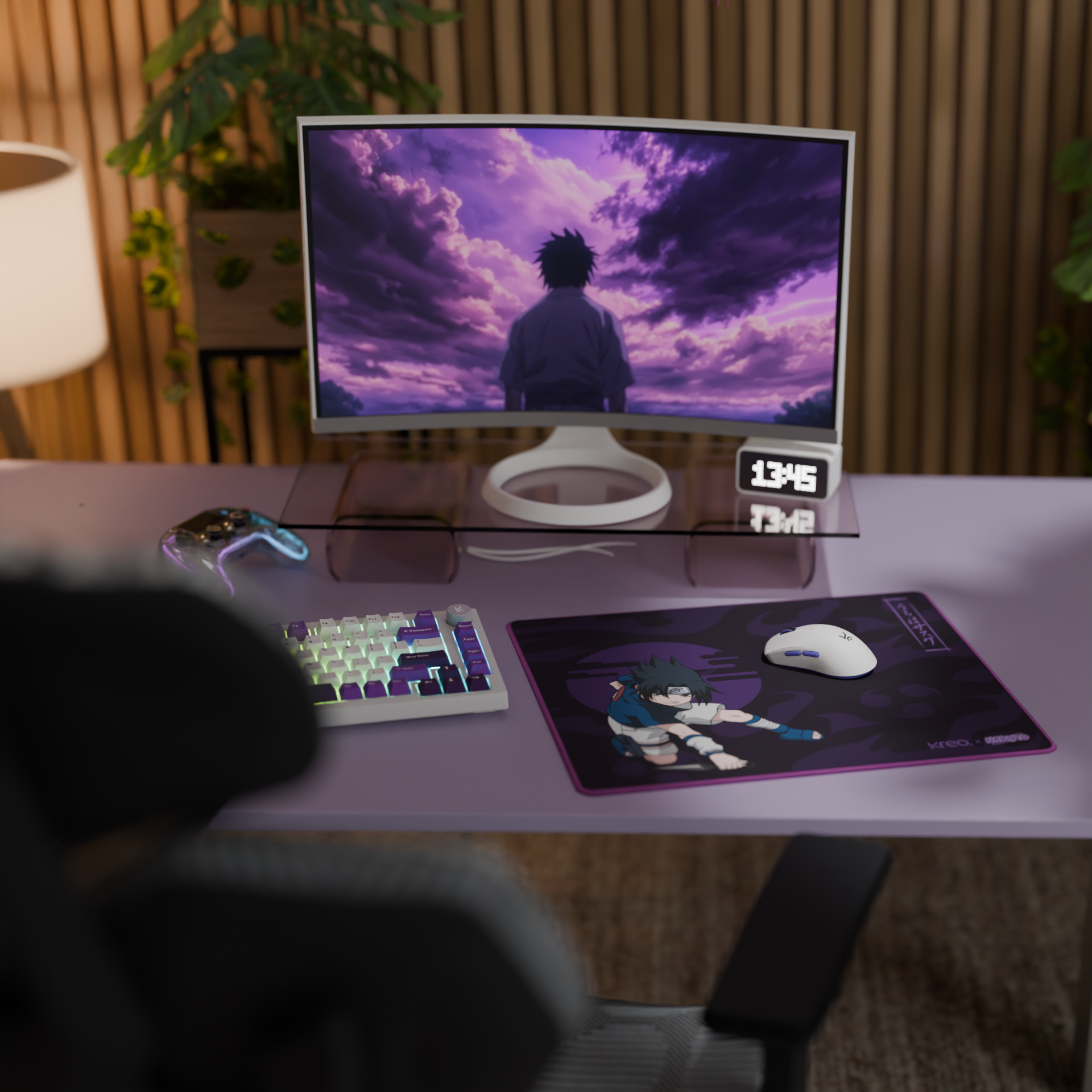Hawk Naruto Black Orange + Sasuke Mousepad Combo Kreo