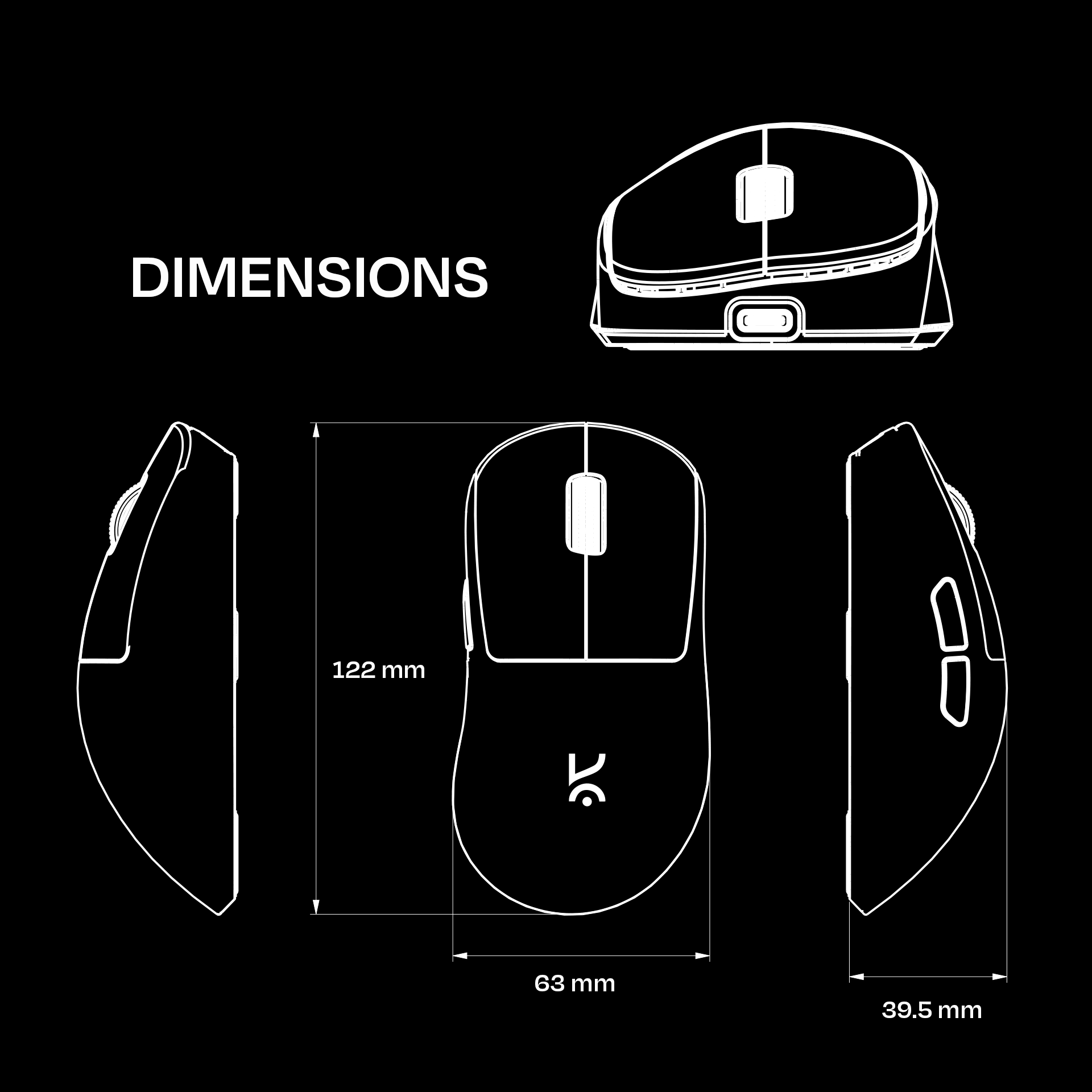 Anzu Black Gaming Mouse Kreo