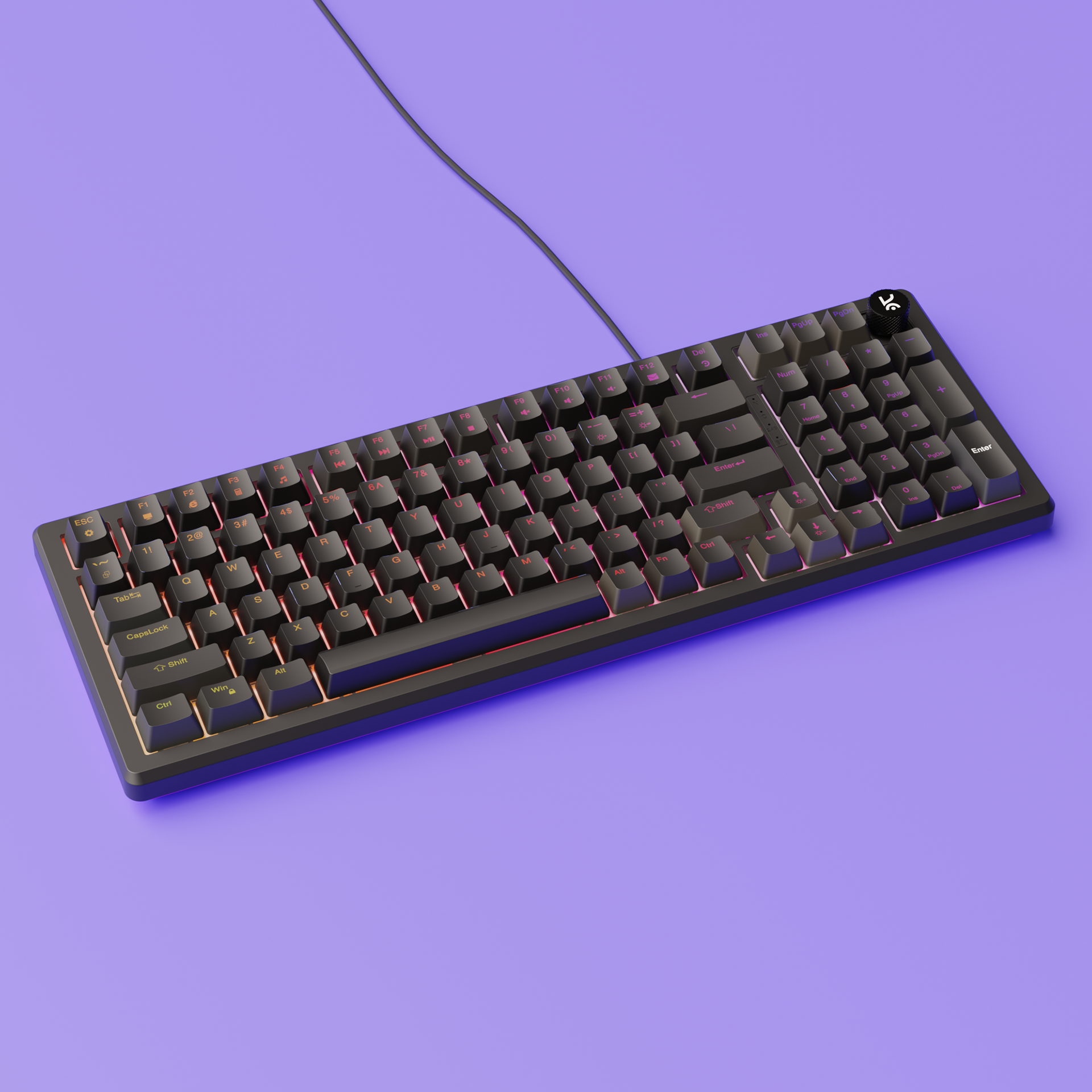 Hive Full-Size All Black Wired Gaming Keyboard Kreo