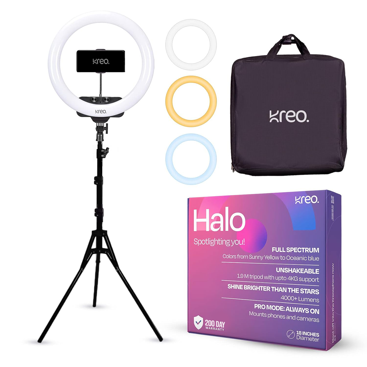 Halo 18" Premium Ring Light + Tripod Kreo