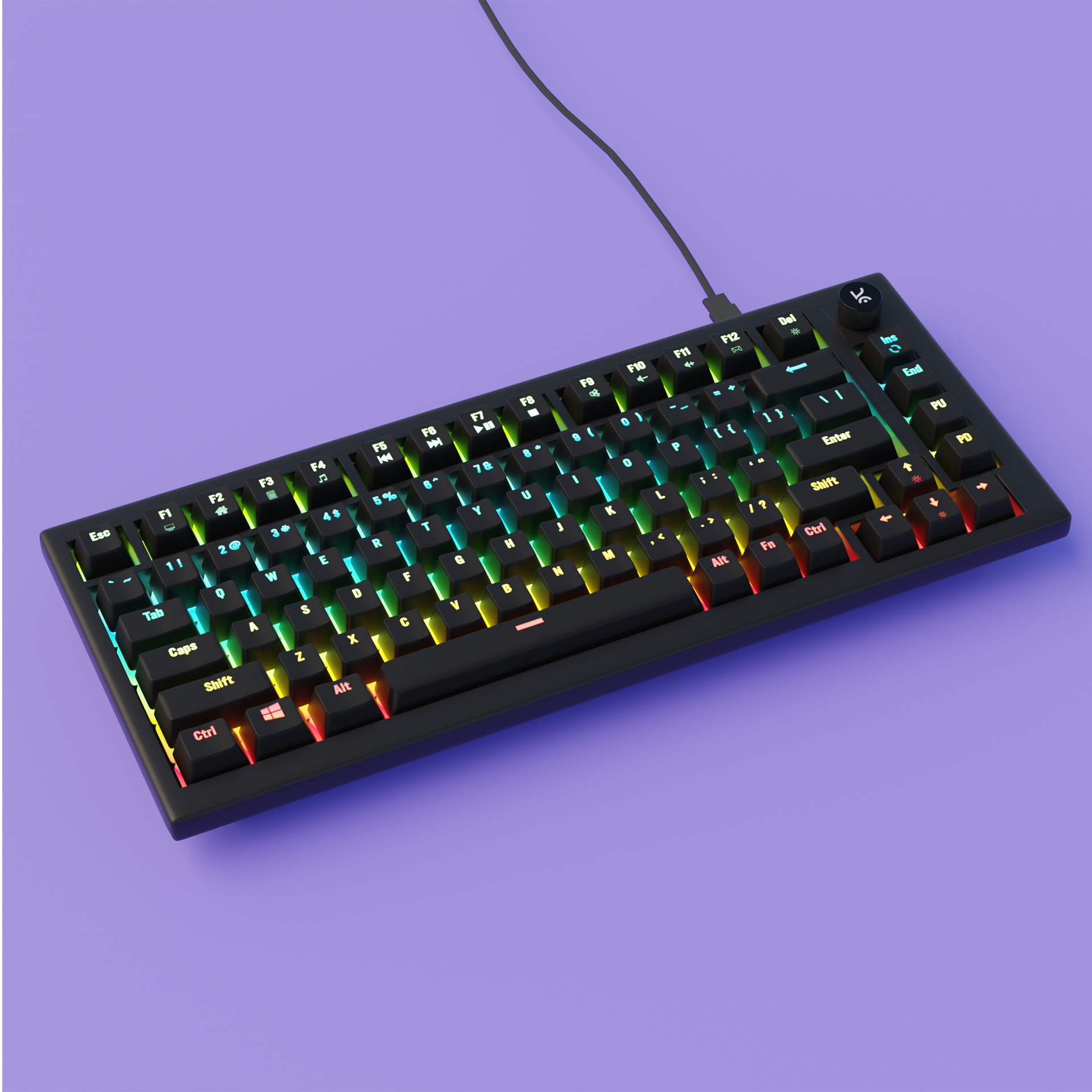 Hive All Black RGB Wired Gaming Keyboard Kreo