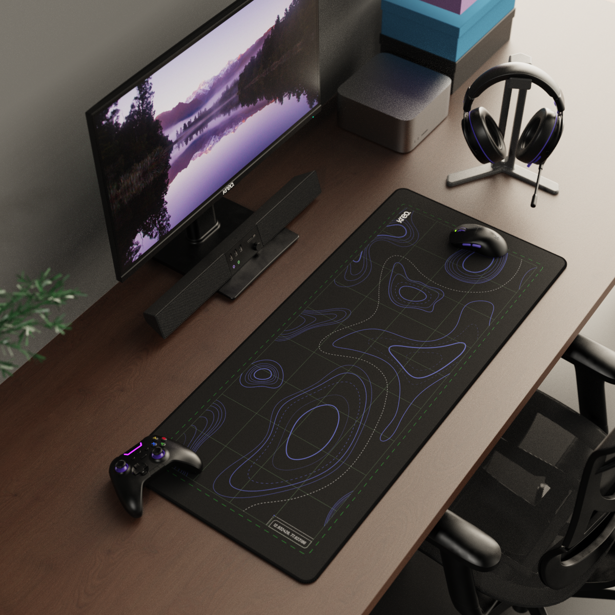 Terra XXL Deskmat - Topographic