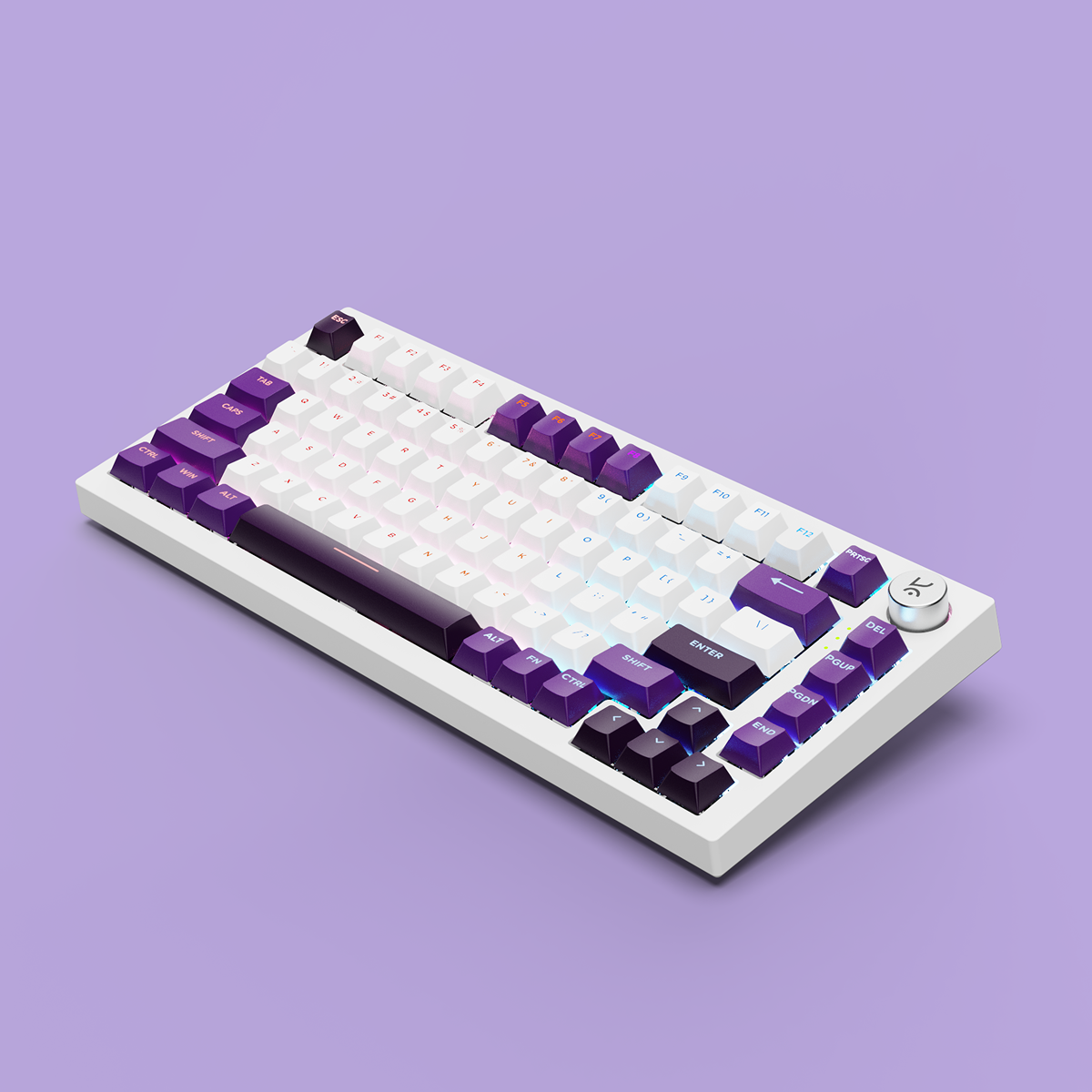 Swarm White Purple Wireless Gaming Keyboard