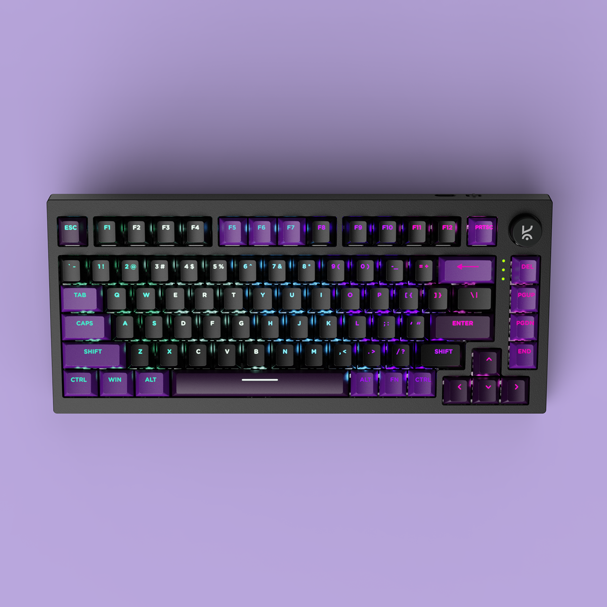 Swarm Black Purple Wireless Gaming Keyboard