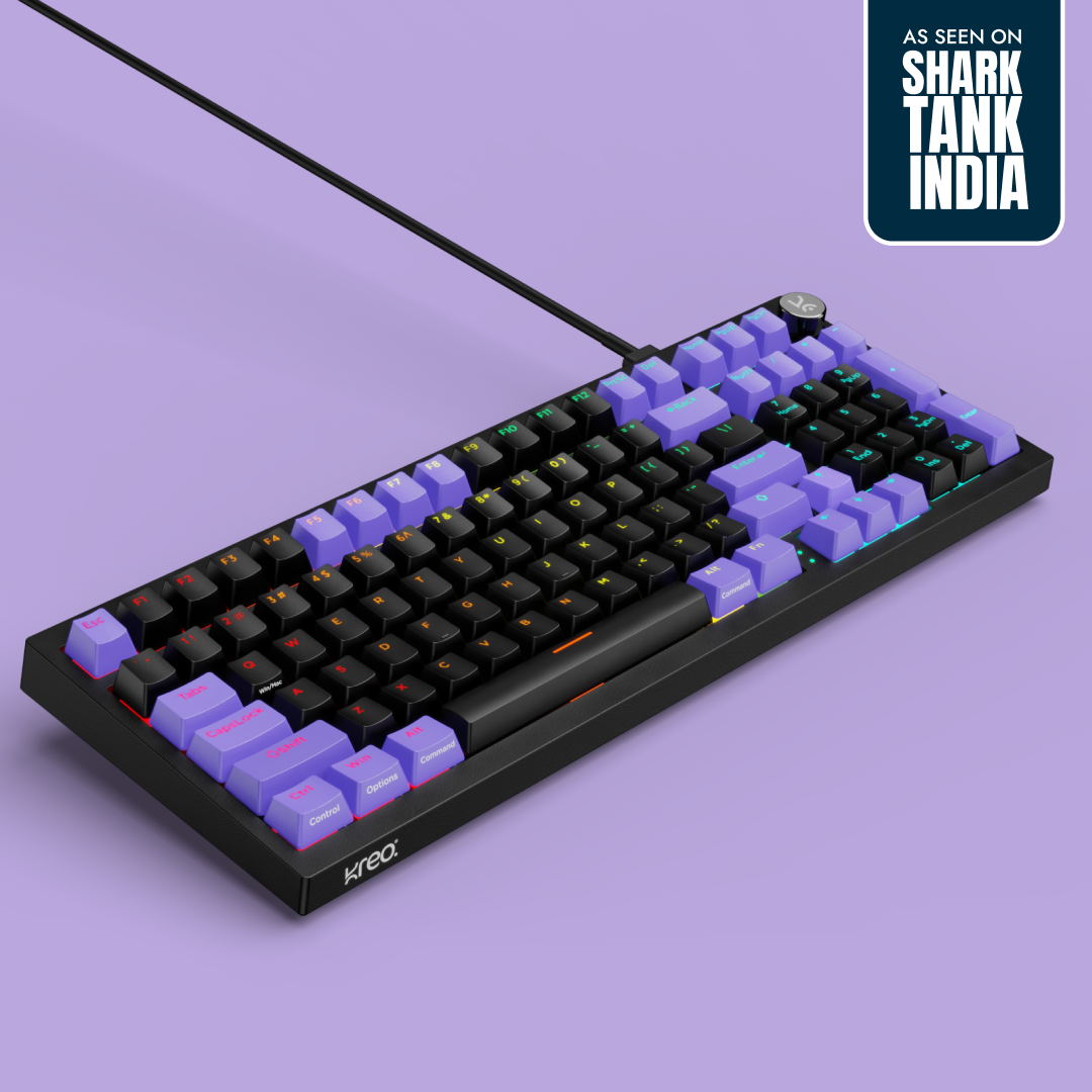 Hive98 V2 Black Purple Wired Mechanical Gaming Keyboard
