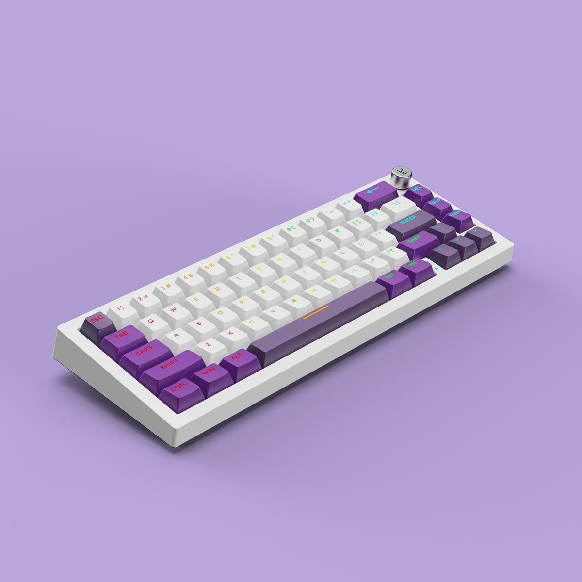 Swarm65 White Purple Wireless Mechanical Gaming Keyboard