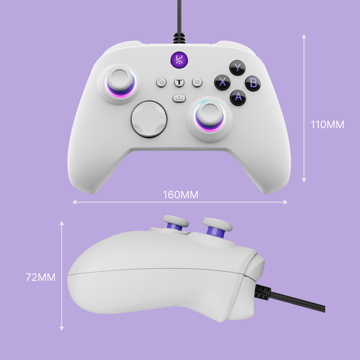 Surge Lite White Premium RGB Wired Gaming Controller