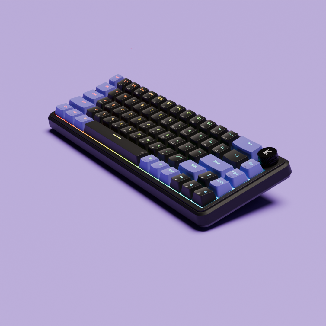 Hive65 Mechanical Gaming Keyboard with Kreo Purple Linear Switches Kreo