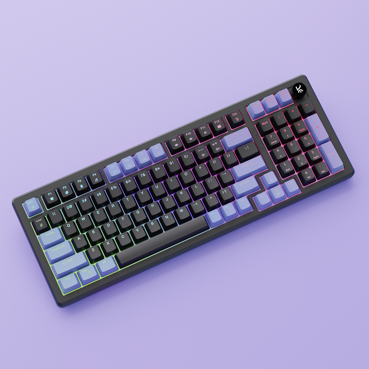 Hive Full-Size Black - Purple Wired Gaming Keyboard Kreo