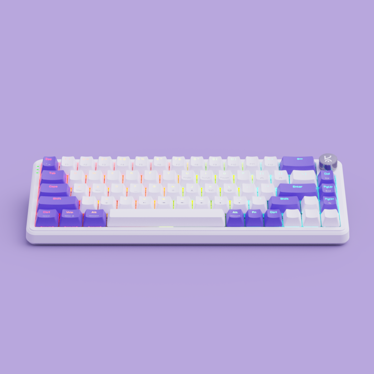 Hive65 White Purple Mechanical Gaming Keyboard Kreo