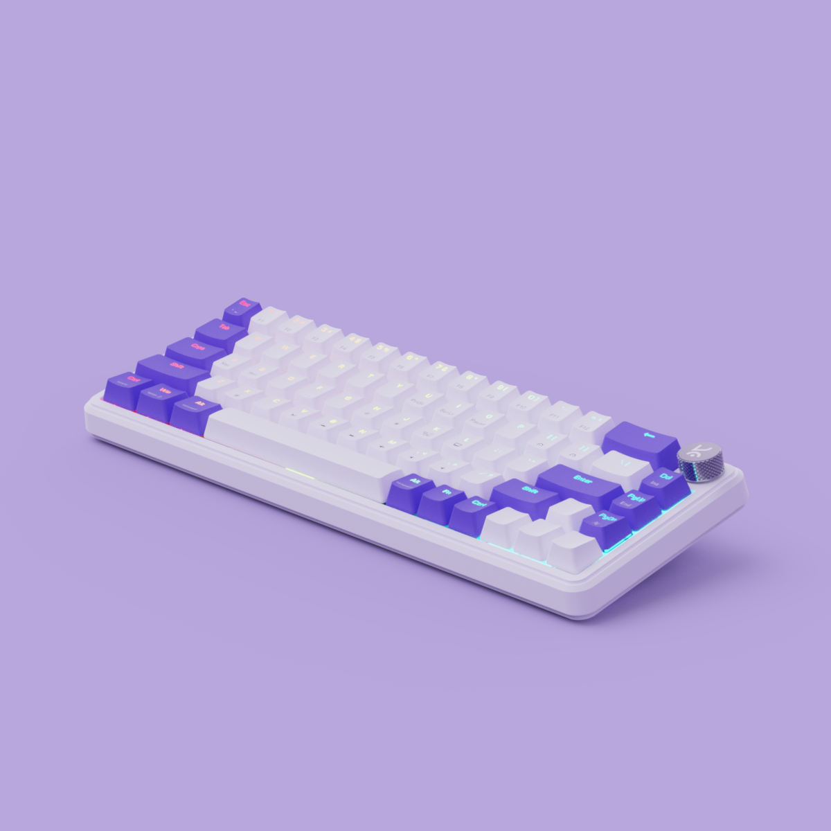 Hive65 White Purple Mechanical Gaming Keyboard Kreo