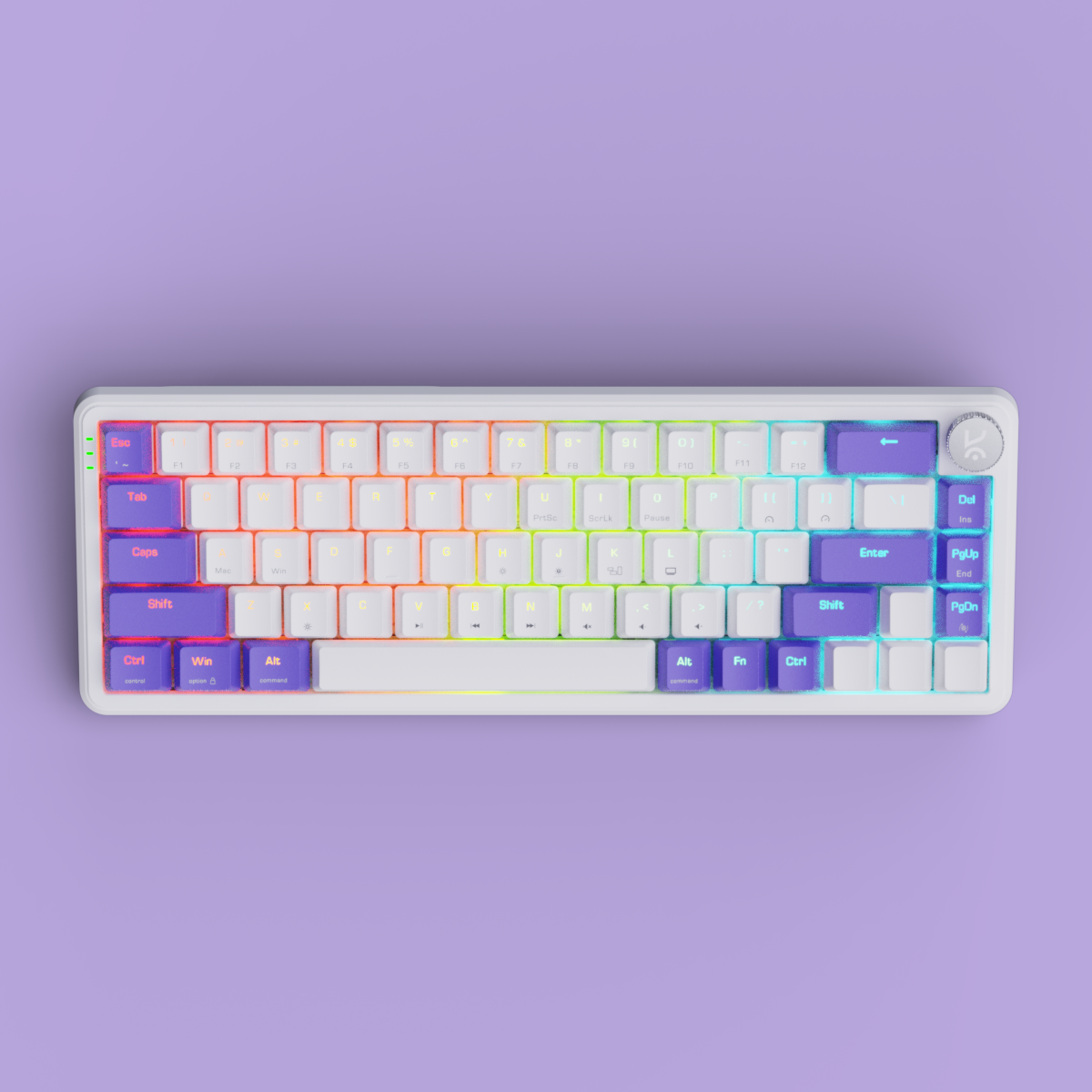 Hive65 White Purple Mechanical Gaming Keyboard Kreo