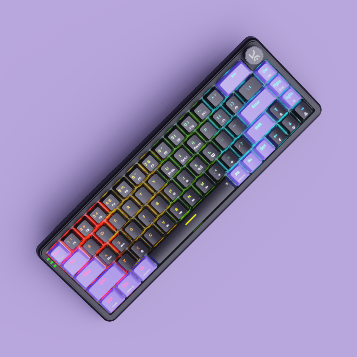 Hive65 Black Purple Mechanical Gaming Keyboard Kreo