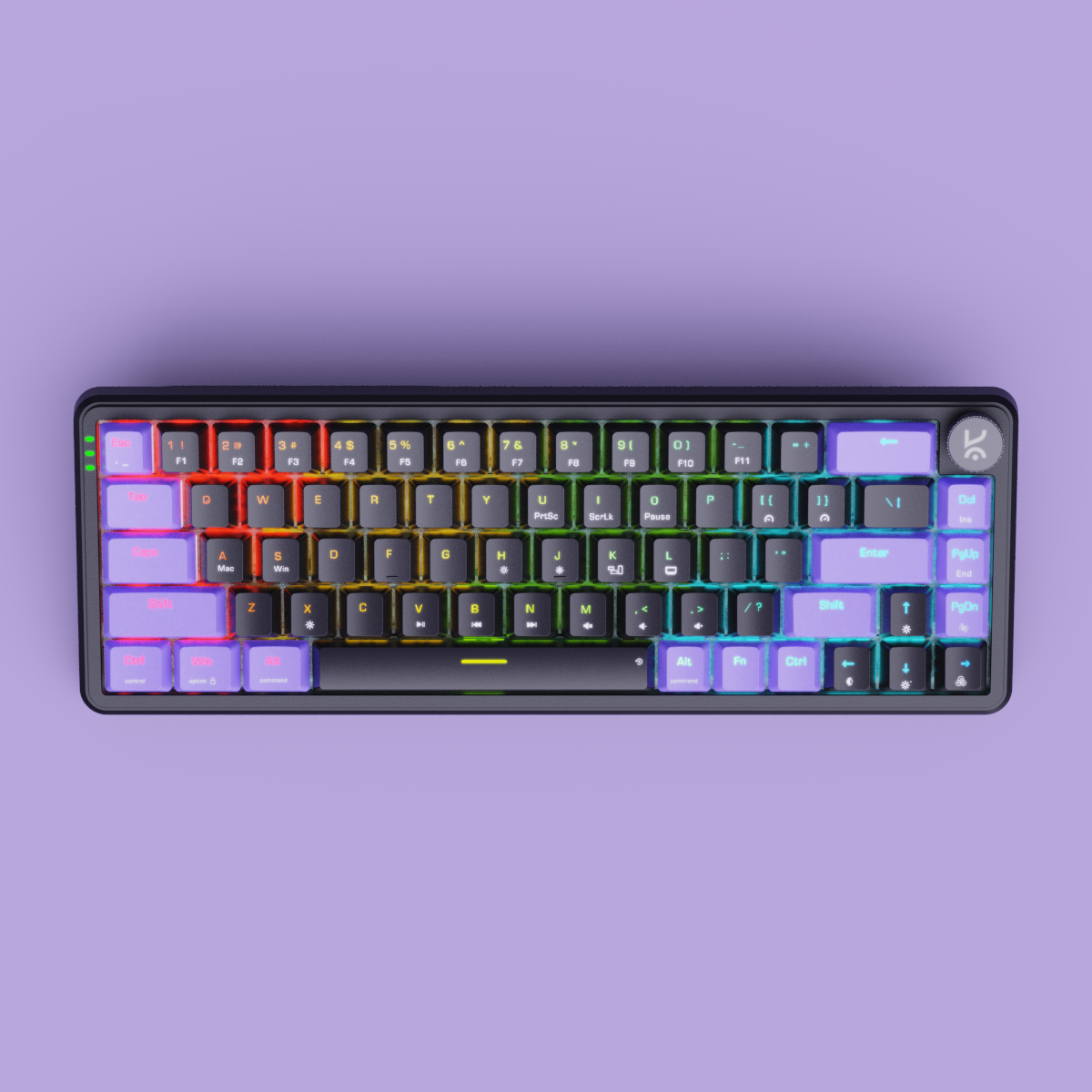 Hive65 Black Purple Mechanical Gaming Keyboard Kreo