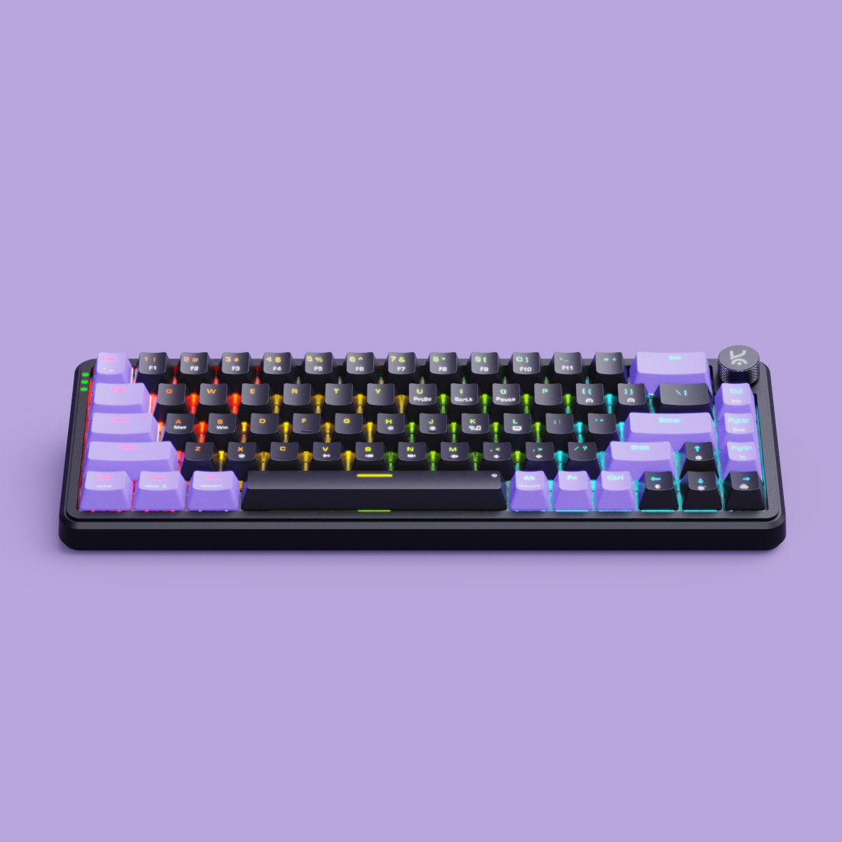Hive65 Black Purple Mechanical Gaming Keyboard Kreo