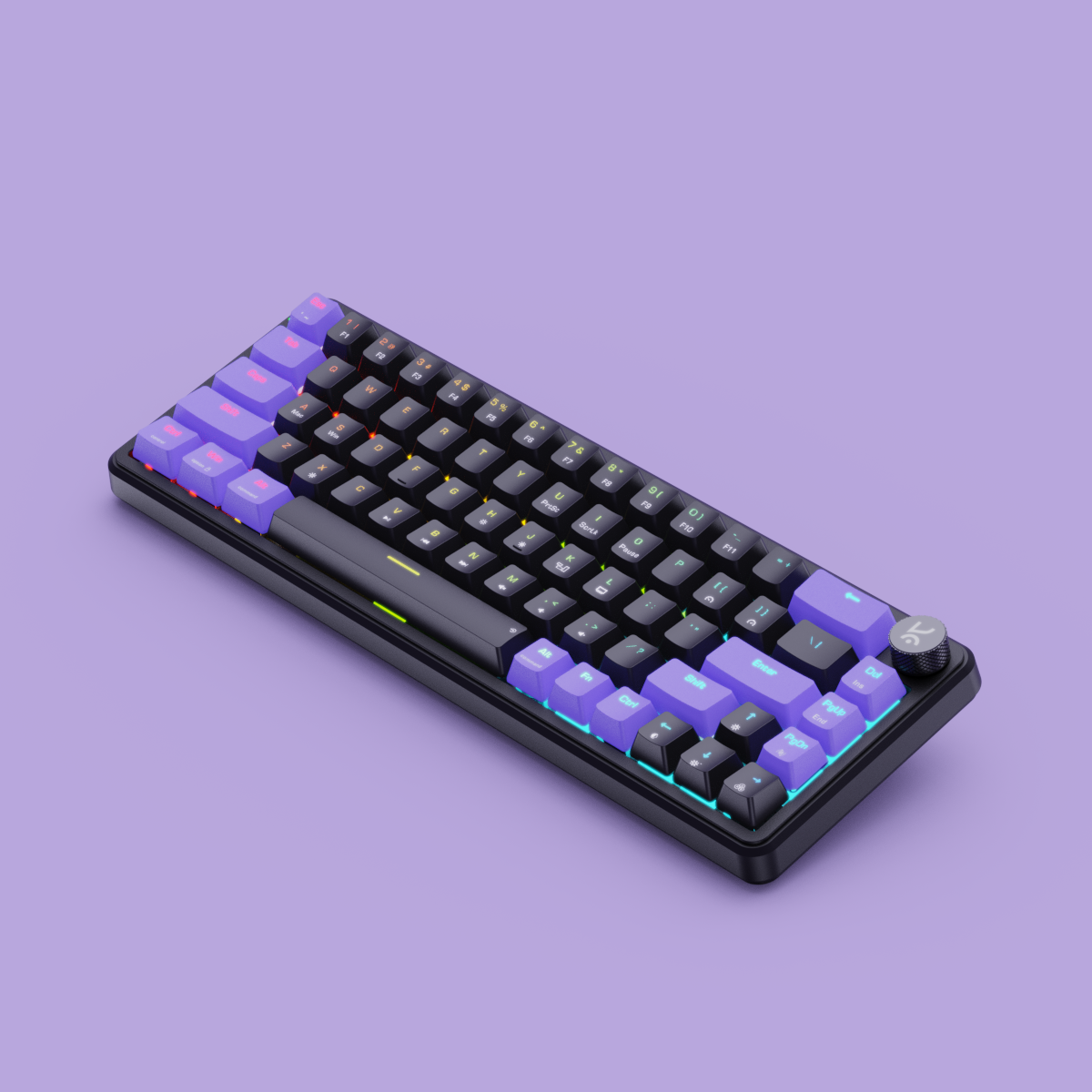 Hive65 Black Purple Mechanical Gaming Keyboard Kreo