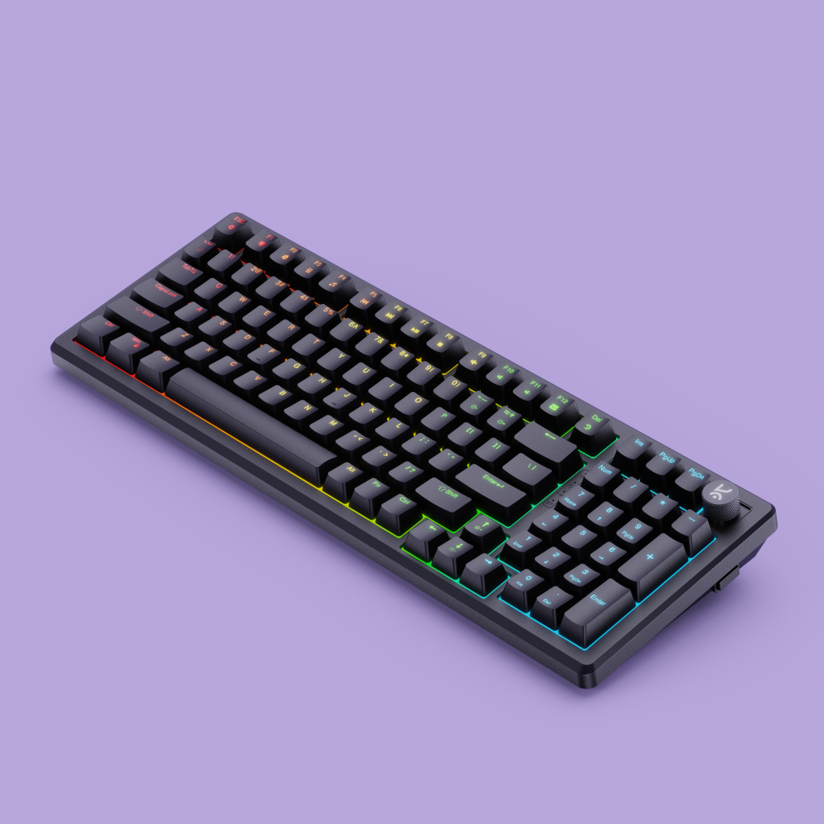 Hive98 Full-Size All Black Wired Gaming Keyboard Kreo