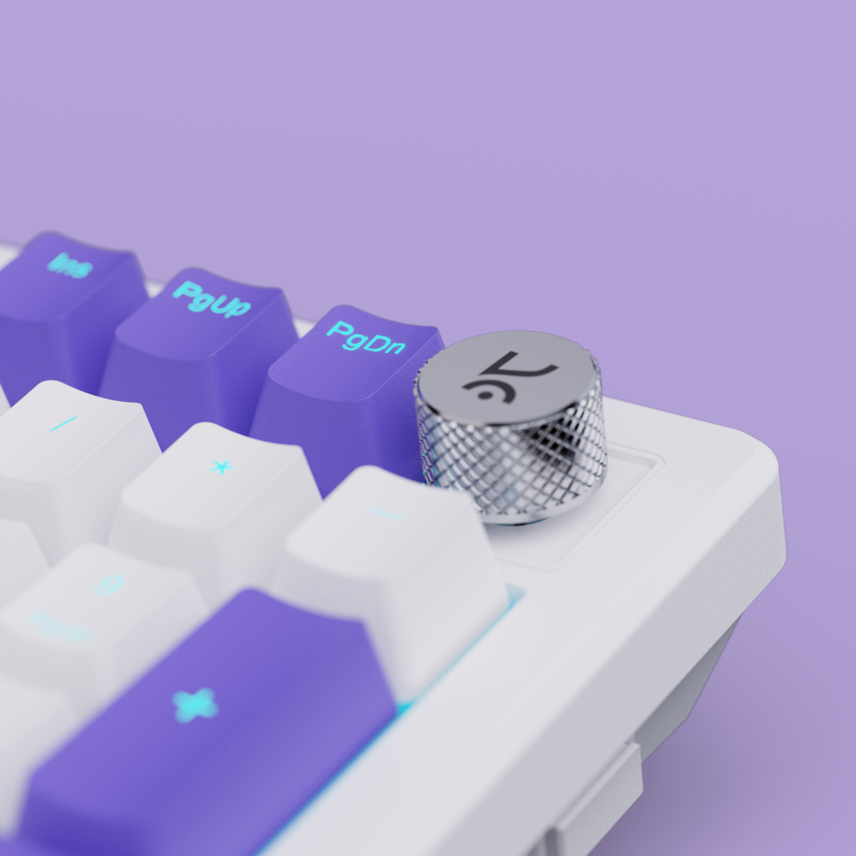 Hive98 Full-Size White - Purple Wired Gaming Keyboard Kreo