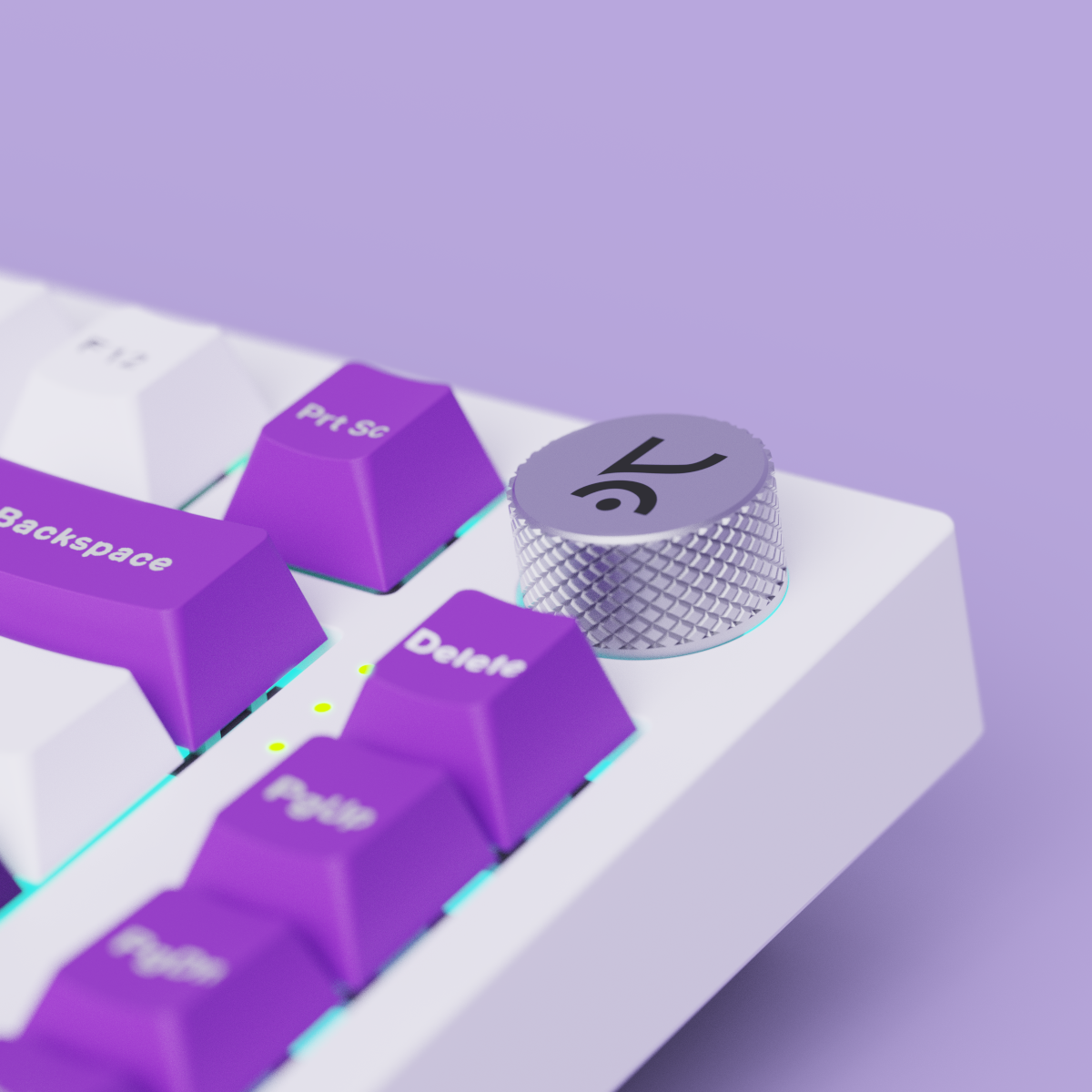 Swarm White Purple Wireless Gaming Keyboard Kreo