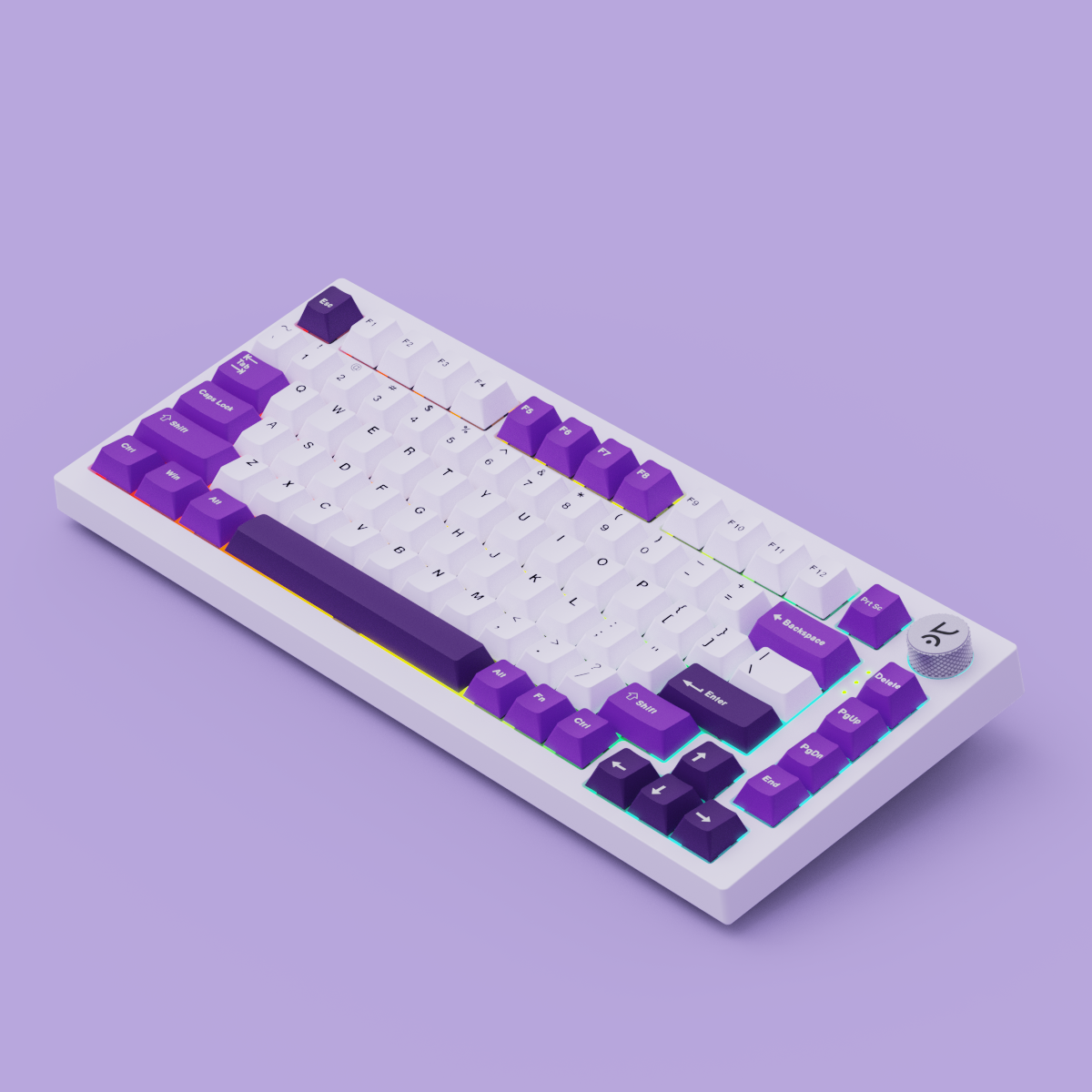 Swarm White Purple Wireless Gaming Keyboard Kreo