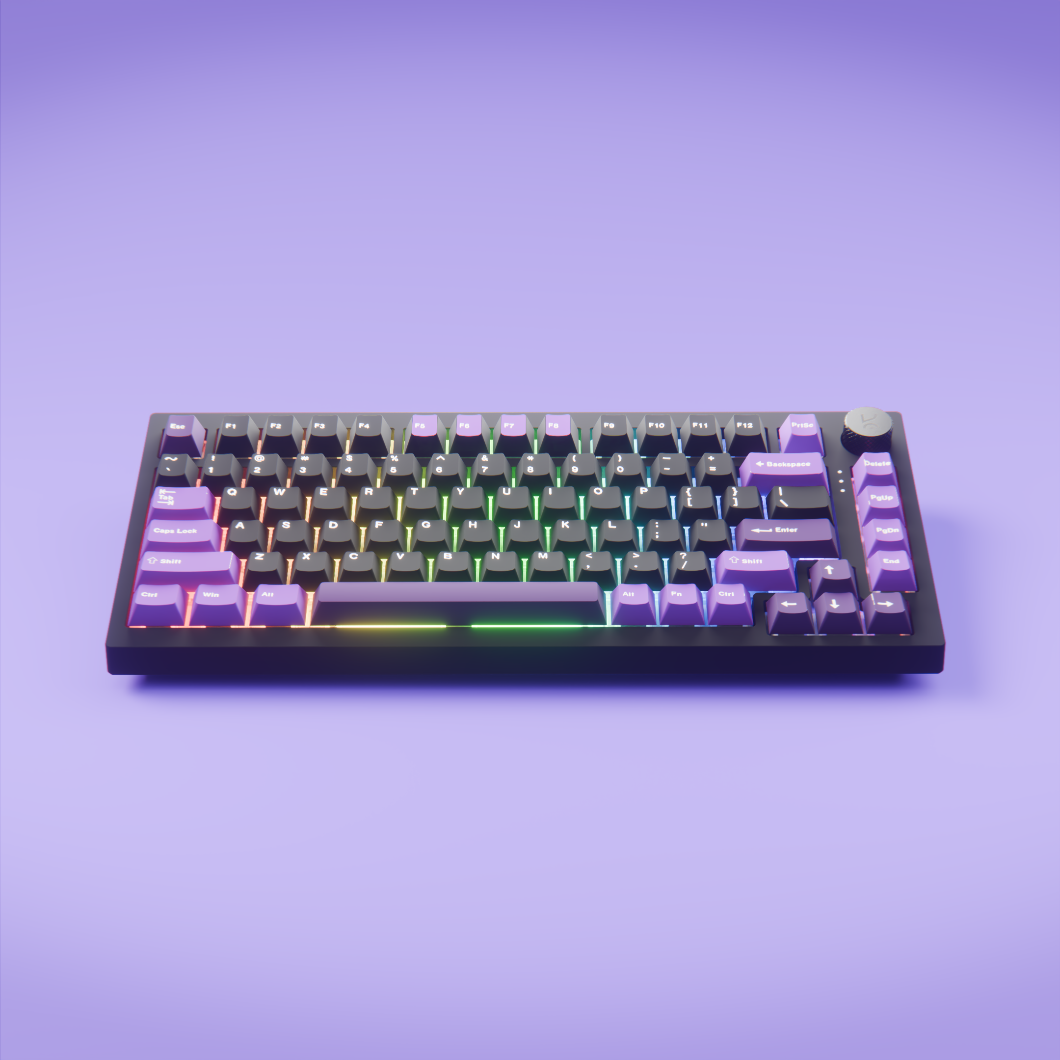 Swarm Black Purple Wireless Gaming Keyboard Kreo