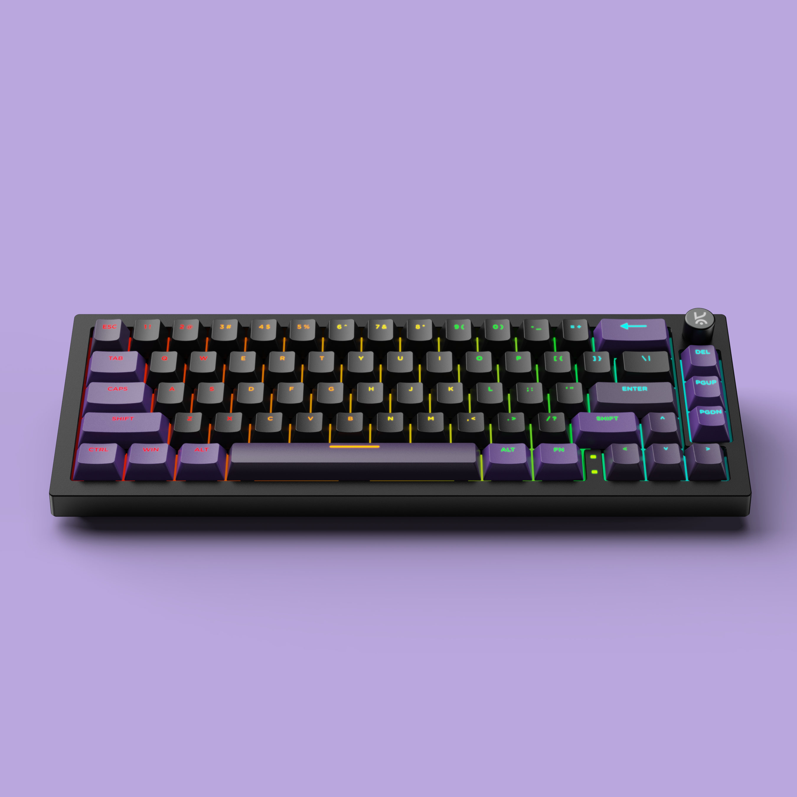 Swarm65 Black Purple Wireless Mechanical Gaming Keyboard