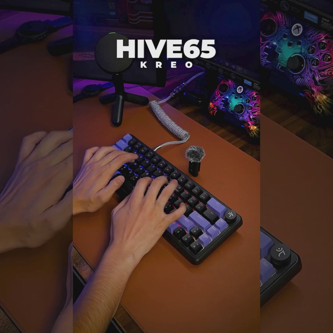 Hive65 Mechanical Gaming Keyboard with Kreo Purple Linear Switches