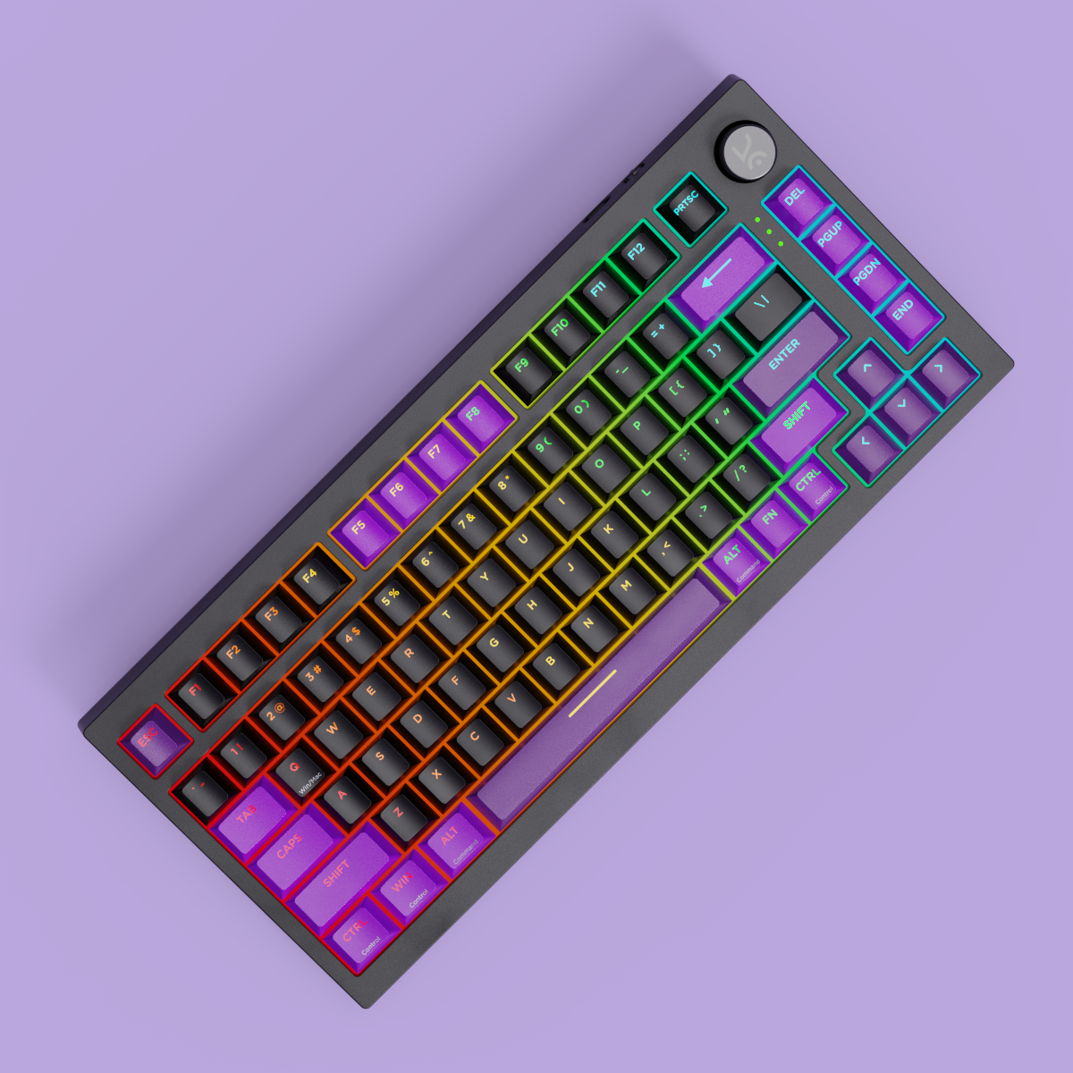 Swarm Black Purple Wireless Gaming Keyboard