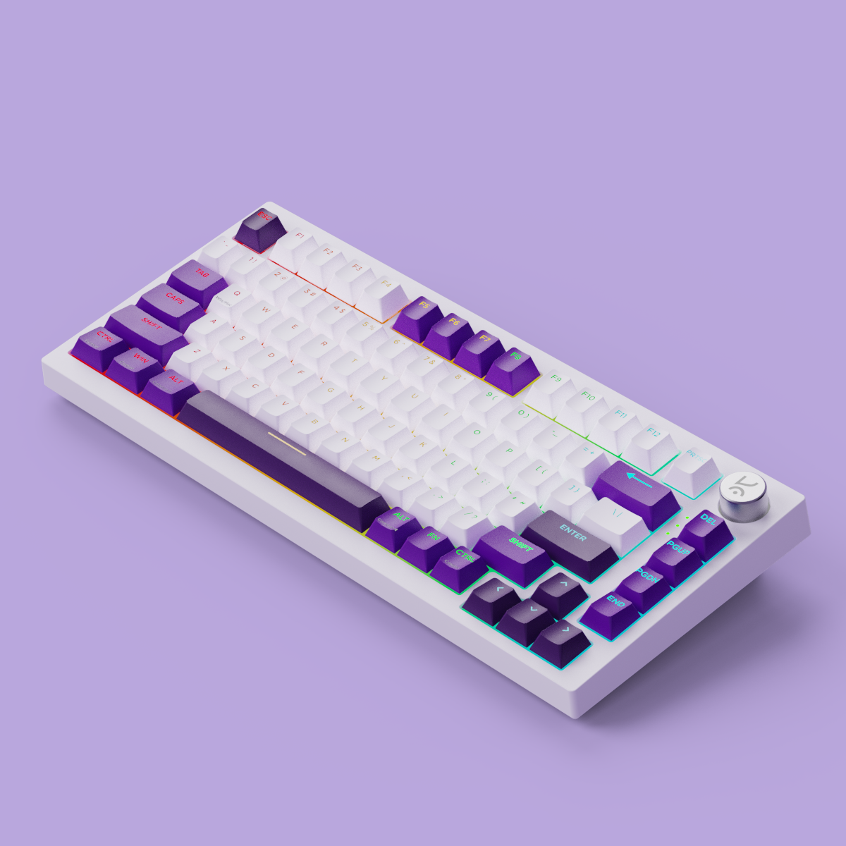 Swarm White Purple Wireless Gaming Keyboard