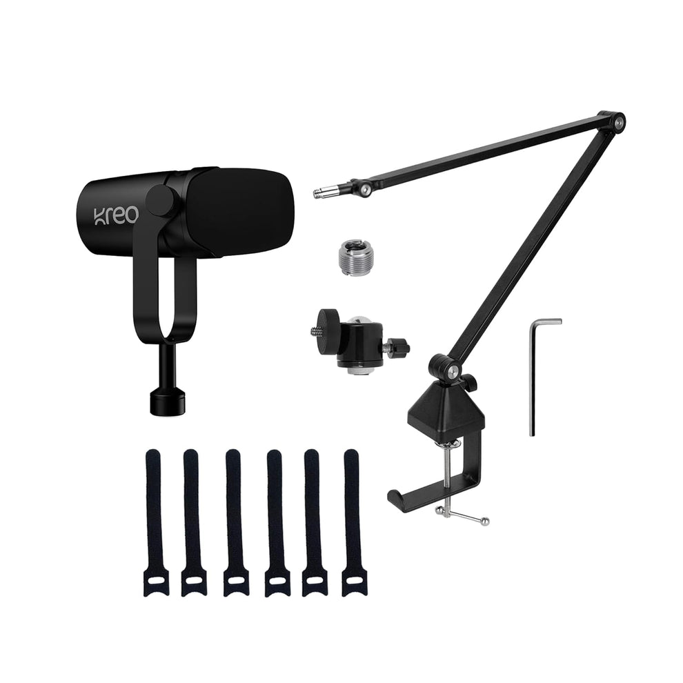Kast Black Dynamic Mic + Rod Pro Boom Arm Combo