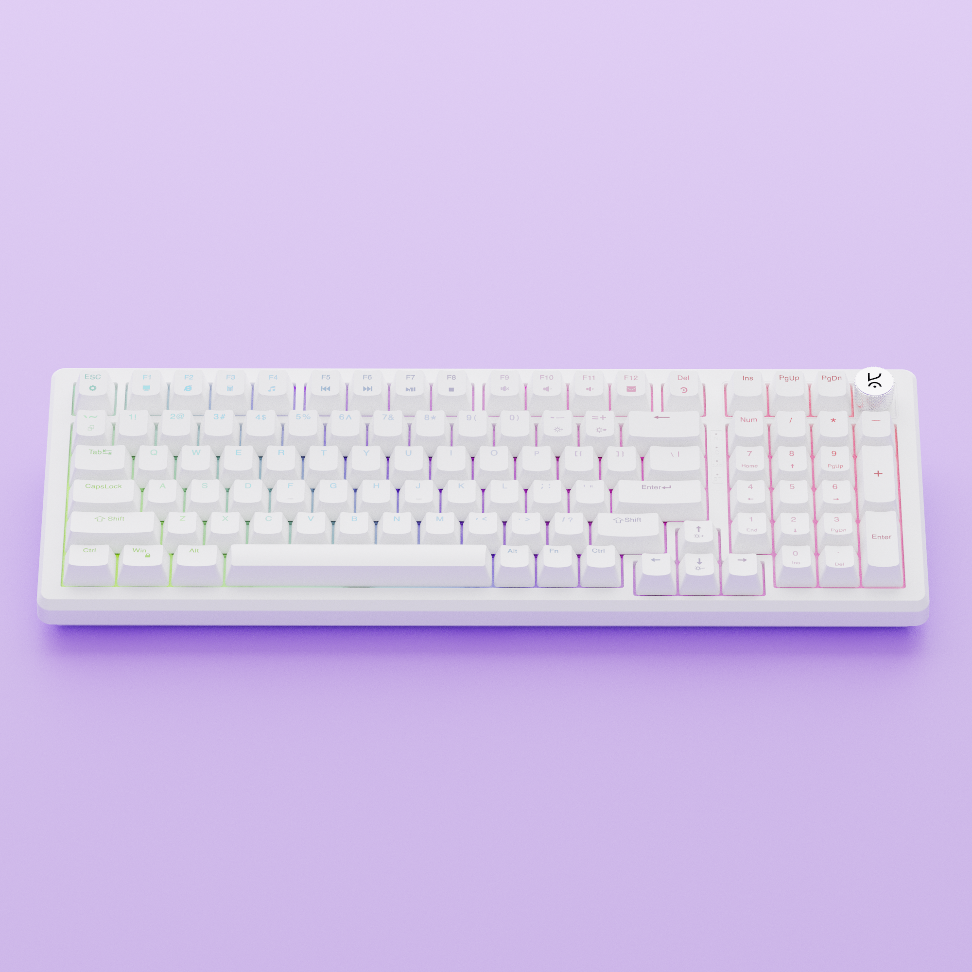 Hive Full-Size All White Wired Gaming Keyboard Kreo