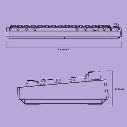 Swarm65 Black Purple Wireless Mechanical Gaming Keyboard