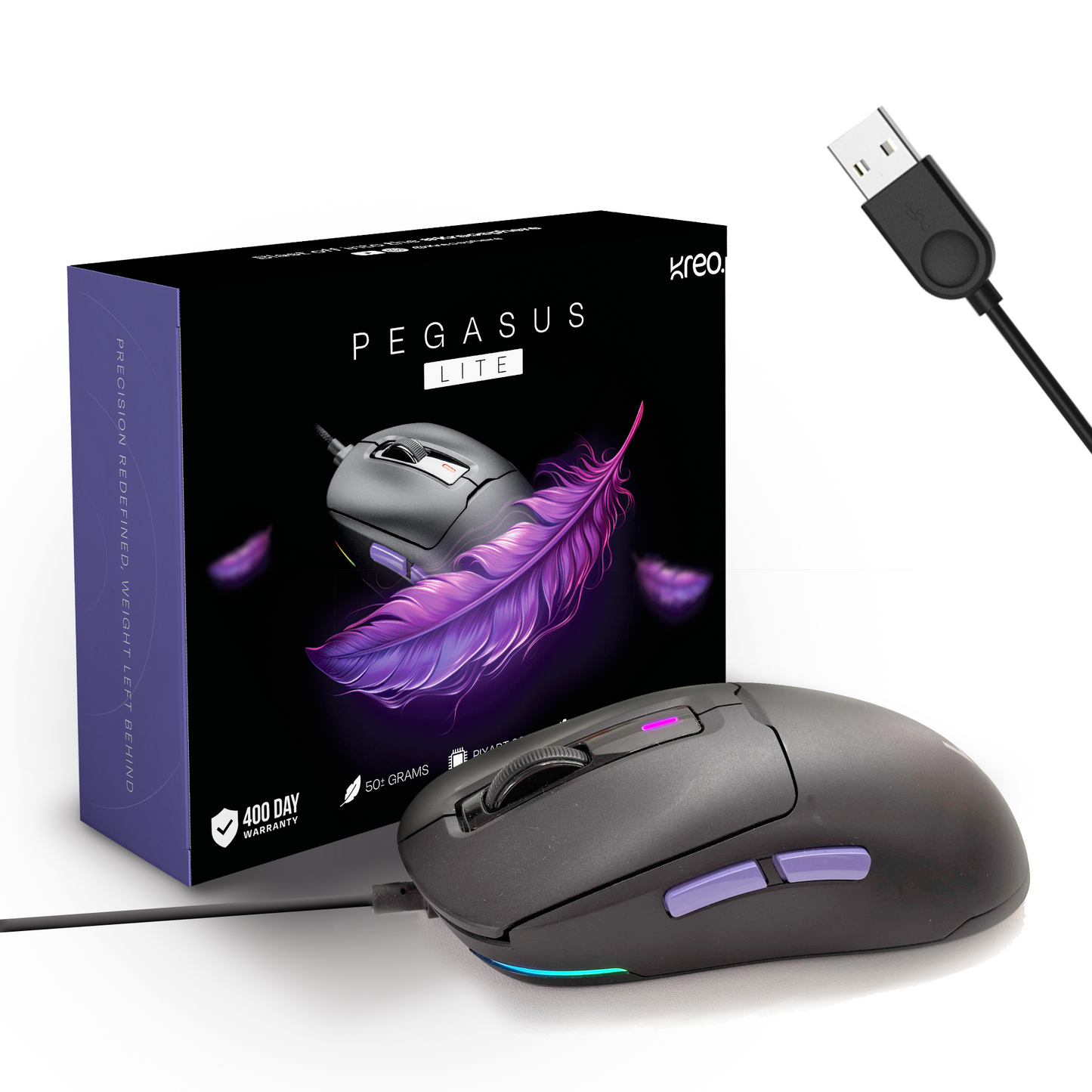 Pegasus 49g Ultra-Light Wired Gaming Mouse Kreo