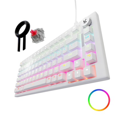 Hive All White RGB Wired Gaming Keyboard Kreo