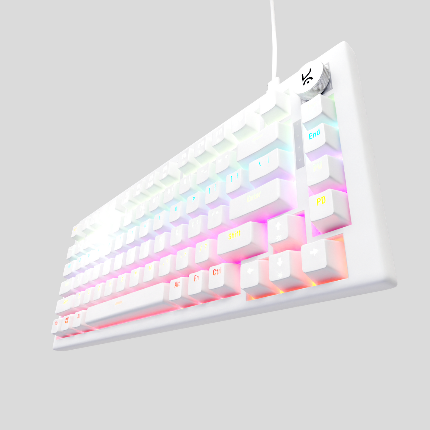 Hive All White RGB Wired Gaming Keyboard Kreo