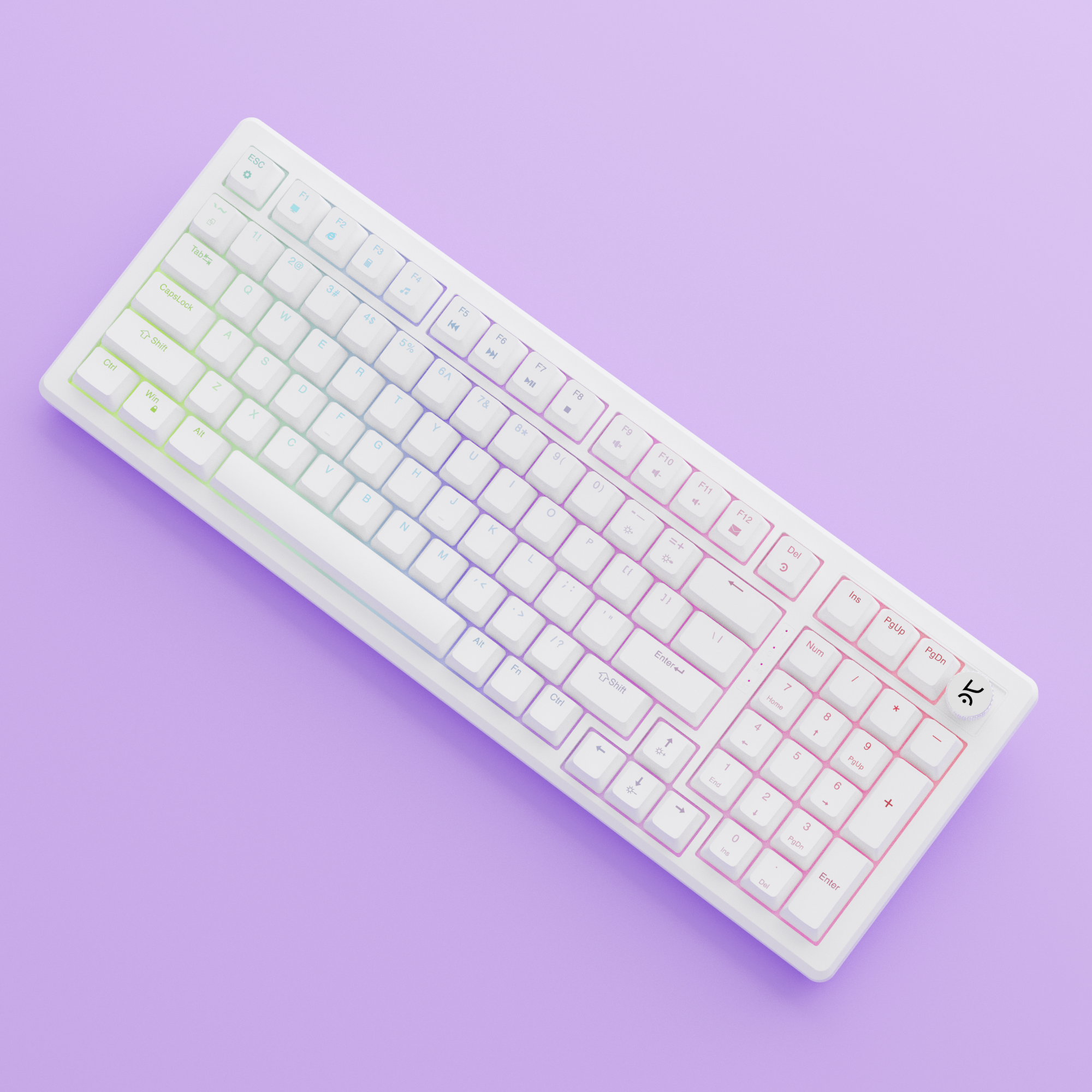 Hive Full-Size All White Wired Gaming Keyboard Kreo