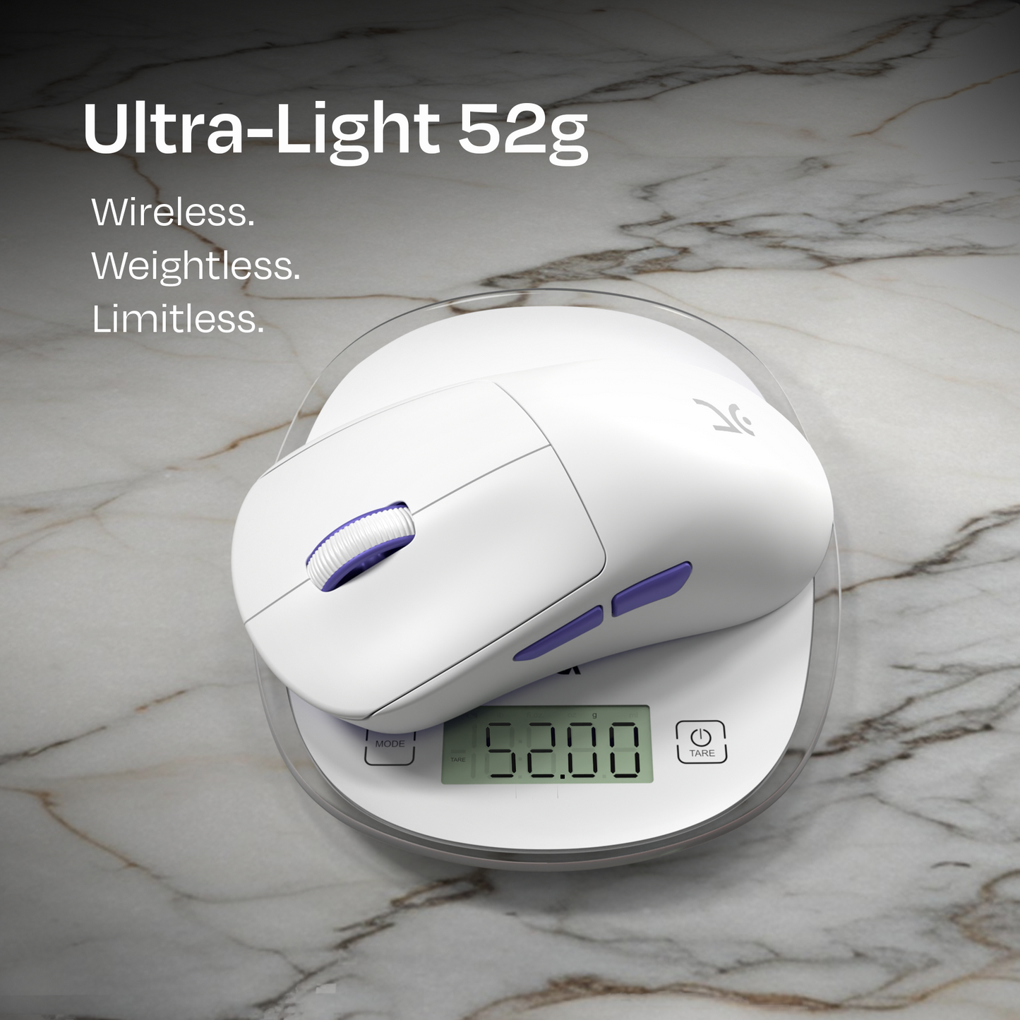 Anzu White 52g Wireless Gaming Mouse