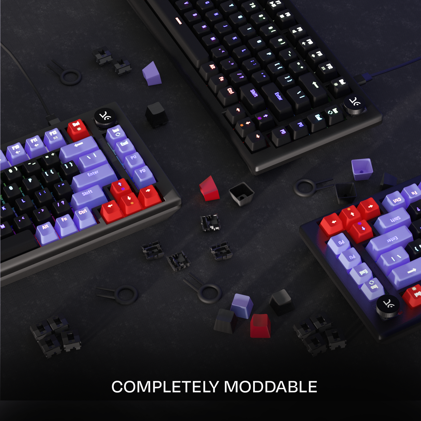 Hive Purple Black Wired Gaming Keyboard Kreo