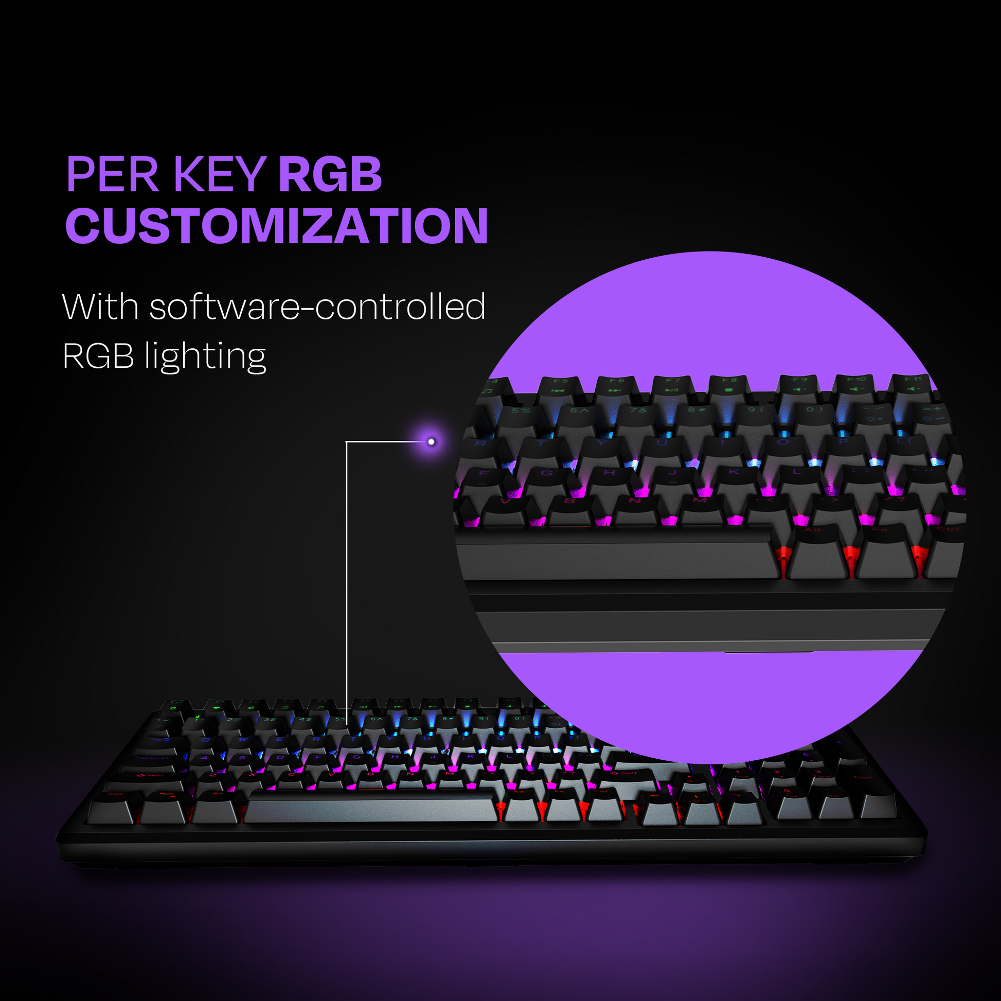 Hive Full-Size All Black Wired Gaming Keyboard Kreo