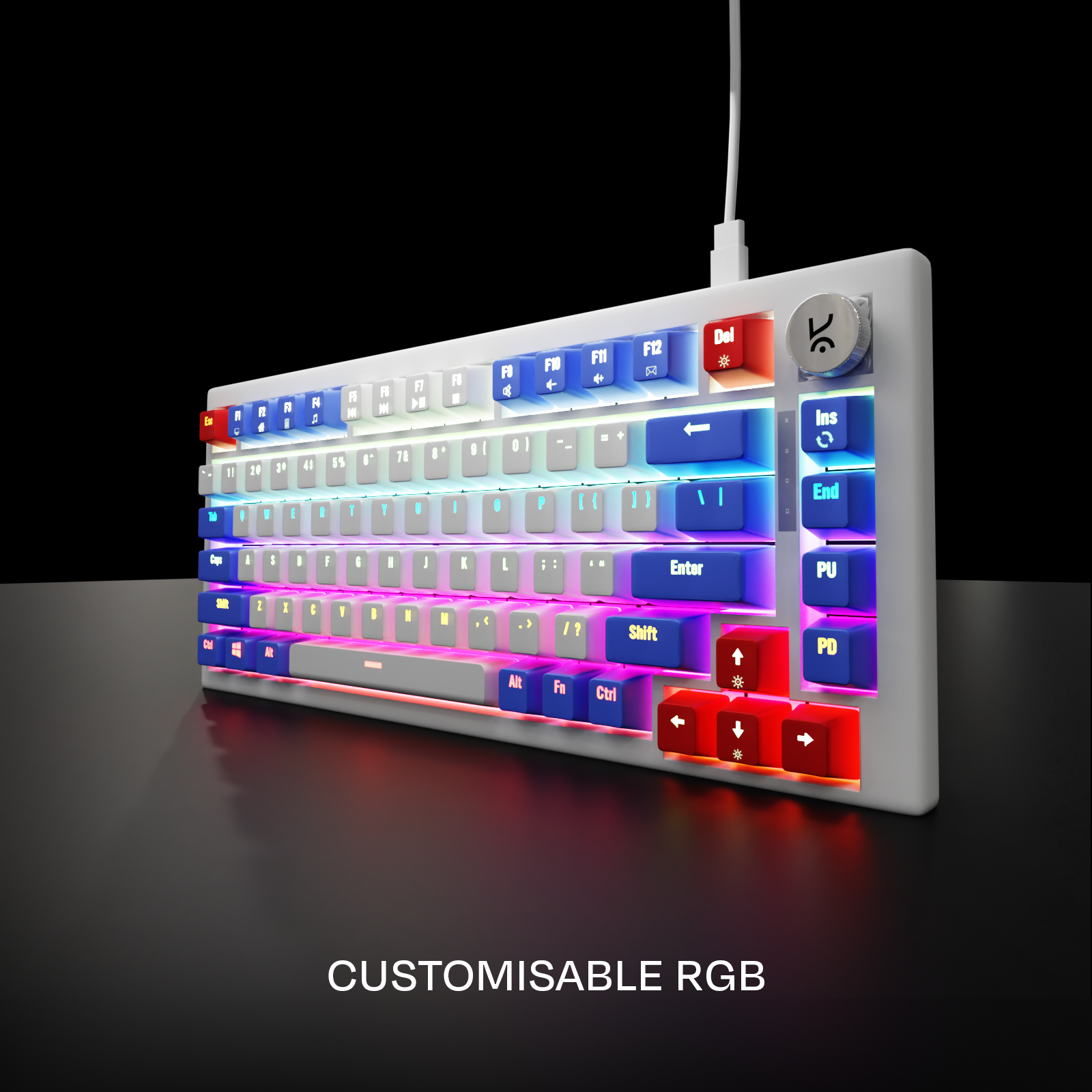 Hive White-Purple Wired Gaming Keyboard Kreo