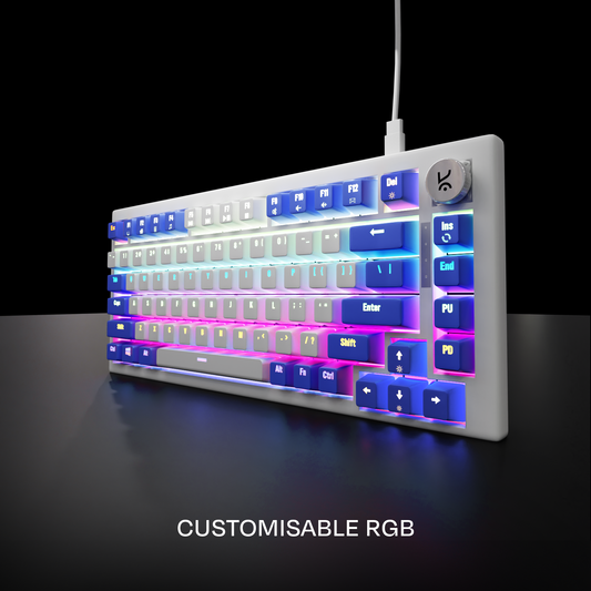 Hive White-Purple Wired Gaming Keyboard