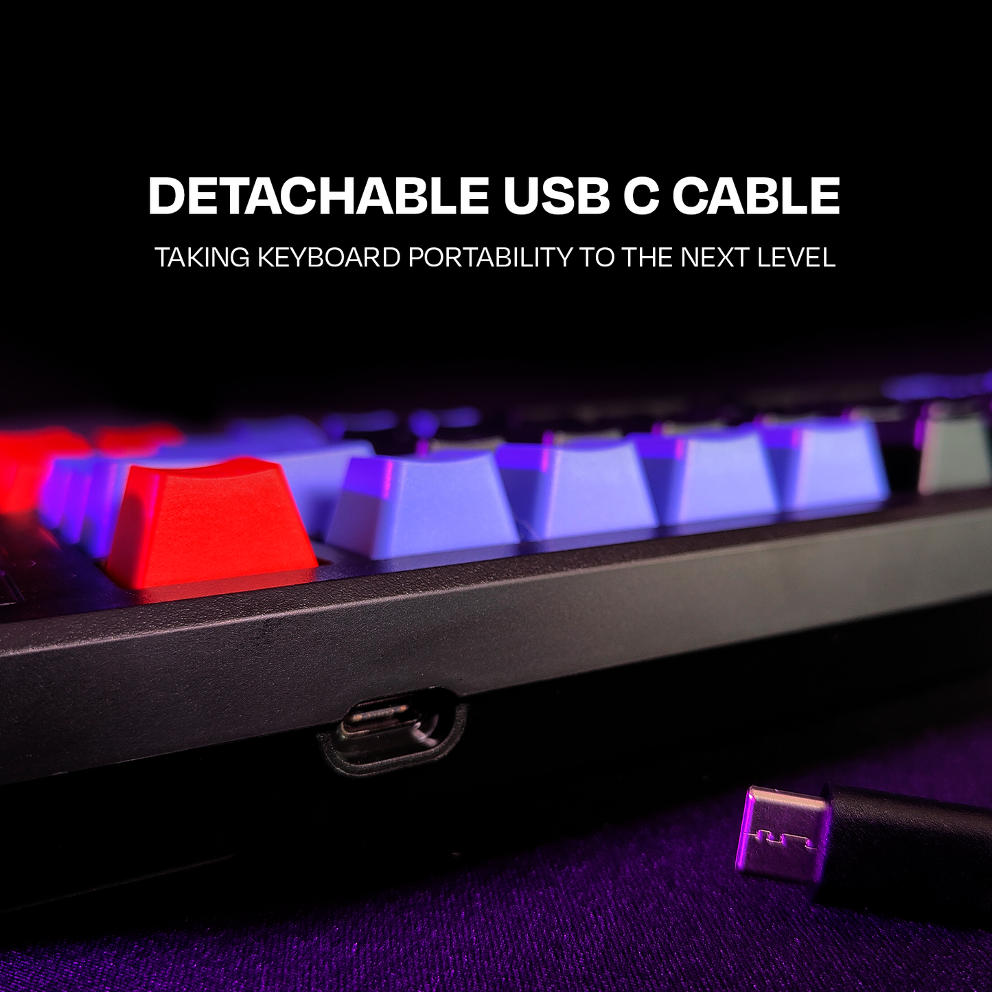 Hive Purple Black Wired Gaming Keyboard Kreo