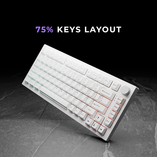 Swarm All White Wireless Gaming Keyboard Kreo